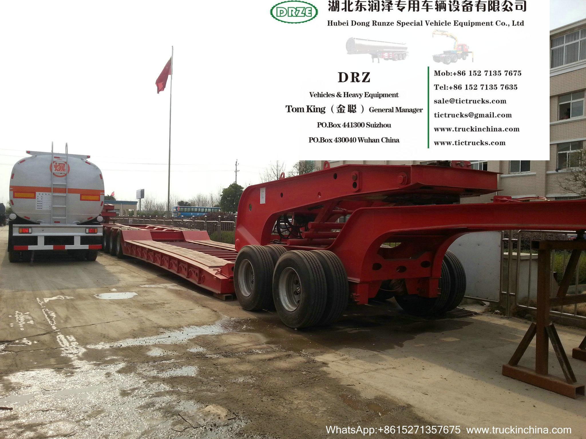 Gooseneck Lowbed Trailer Dolly for Heavy Duty Heavy Machine Lowbed Semi Trailer 80 ton 100Ton WhatsApp:8615271357675