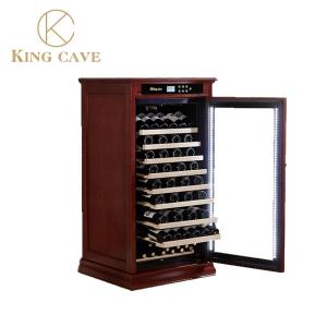 China Glass Door American Oak Raw Materials Free Standing Wine Cabinet factory