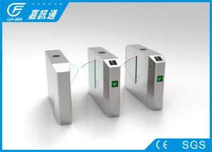 China Stainless Steel Glass Turnstile , Amusement Park Entrance Barrier Systems factory