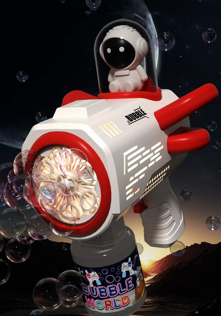 Fully Automatic Bubble Gun with 6-Hole Astronaut Design Unisex Age Range 0 to 24 Months