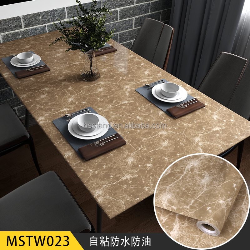 Geometric Pattern Peel and Stick Wallpaper for Hotel Decoration Waterproof Marble PVC Sticker 60cm *10m