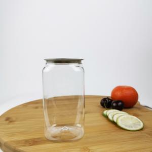 China 350ml Plastic Food Container Jars Square With Easy Pull Cover factory