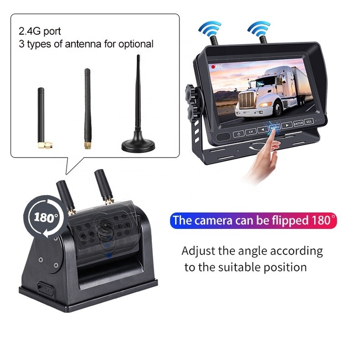HD Combo 7-inch Screen Rechargeable Battery Wireless Backup Imaging Reverse Camera