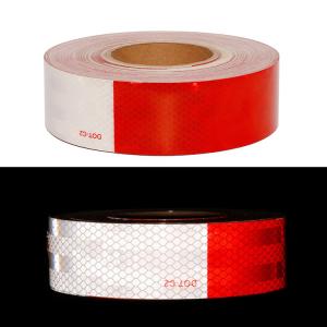 China High Intensity Reflective Vinyl 10 Year Red White Dot-C2 Reflective Tape Conspicuity Tape For Truck factory