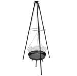 52x2cm Cooking Area Tripod Swivel Grill Outdoor Camping BBQ with Flame Safety