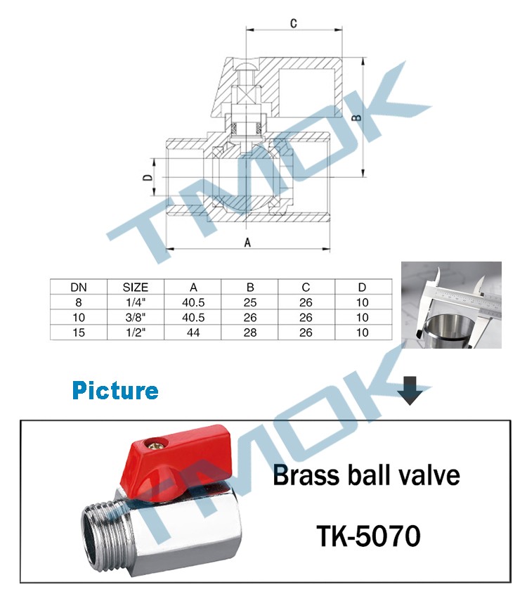 Forged Chromed Plated 1/4" Threaded Brass Ball Valve Mini
