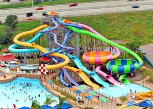 China Interactive Family Water Slide , Adult Fiberglass Residential Pool Slides factory