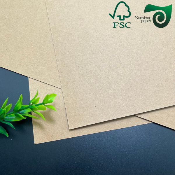 China FSC Certified Uncoated Unbleached Recycled Pulp Kraft Liner Paper  230gsm 250gsm 300gsm factory