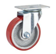 China 100mm Iron Wheels Polyurethane Casters Swivel Caster Wheels 100kg factory