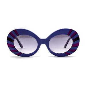 China AS102 Womens Round Acetate Frame Sunglasses 100% UV Protection factory
