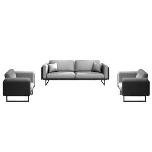 China OEM Light Luxury Italian Modern Leather Sofa Coffee Table Set for Office Furniture factory