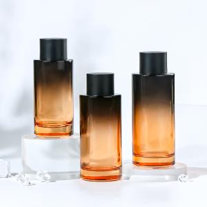 China Cylinder Round Matte Frosted 100ml 120ml 150ml Skincare Packaging Luxury Cosmetic Body Oil Glass Toner Bottle factory