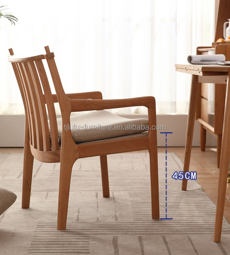 NO Folded Modern Fabric Oak Dining Chair for Dinning Room Kitchen Restaurant Living Room Furniture