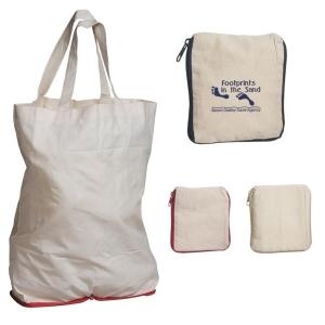 China 8OZ 10OZ Canvas Cotton Collapsible Grocery Bags Foldaway Shopping Bag Custom Printing factory