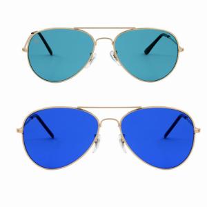 China Color Therapy Glasses Chakra Glasses Chromotherapy Glasses Light Therapy Sun Glasses Aviator Style factory