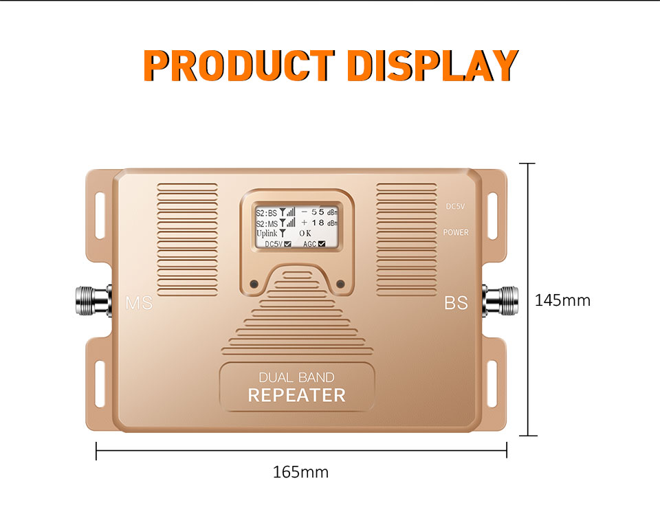 70dB Gain Dual Band Signal Repeater EGSM 1800MHz Output Power 20dBm