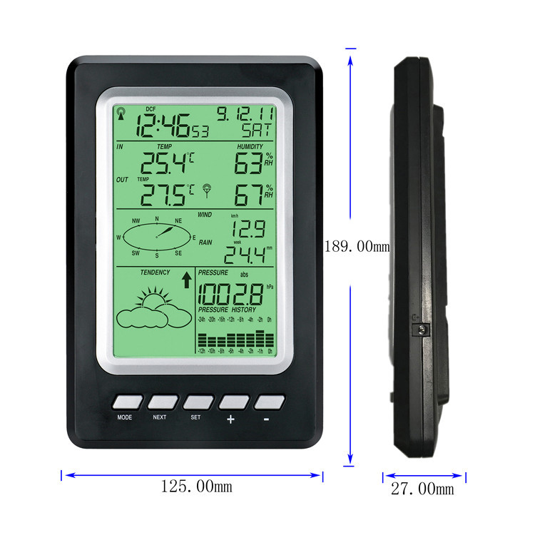 1.8KG Weather Station With Outdoor Sensor Rain Gauge And Wind Gauge Internet Wireless
