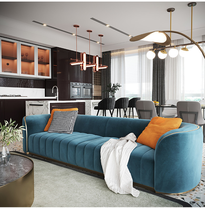 Customized Luxury Hotel Furniture Modern Genuine Leather Sofa
