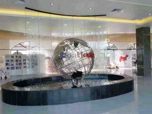 China 3.0M Plaza Decoration Polished Mirror Stainless Steel Globe Sculpture factory