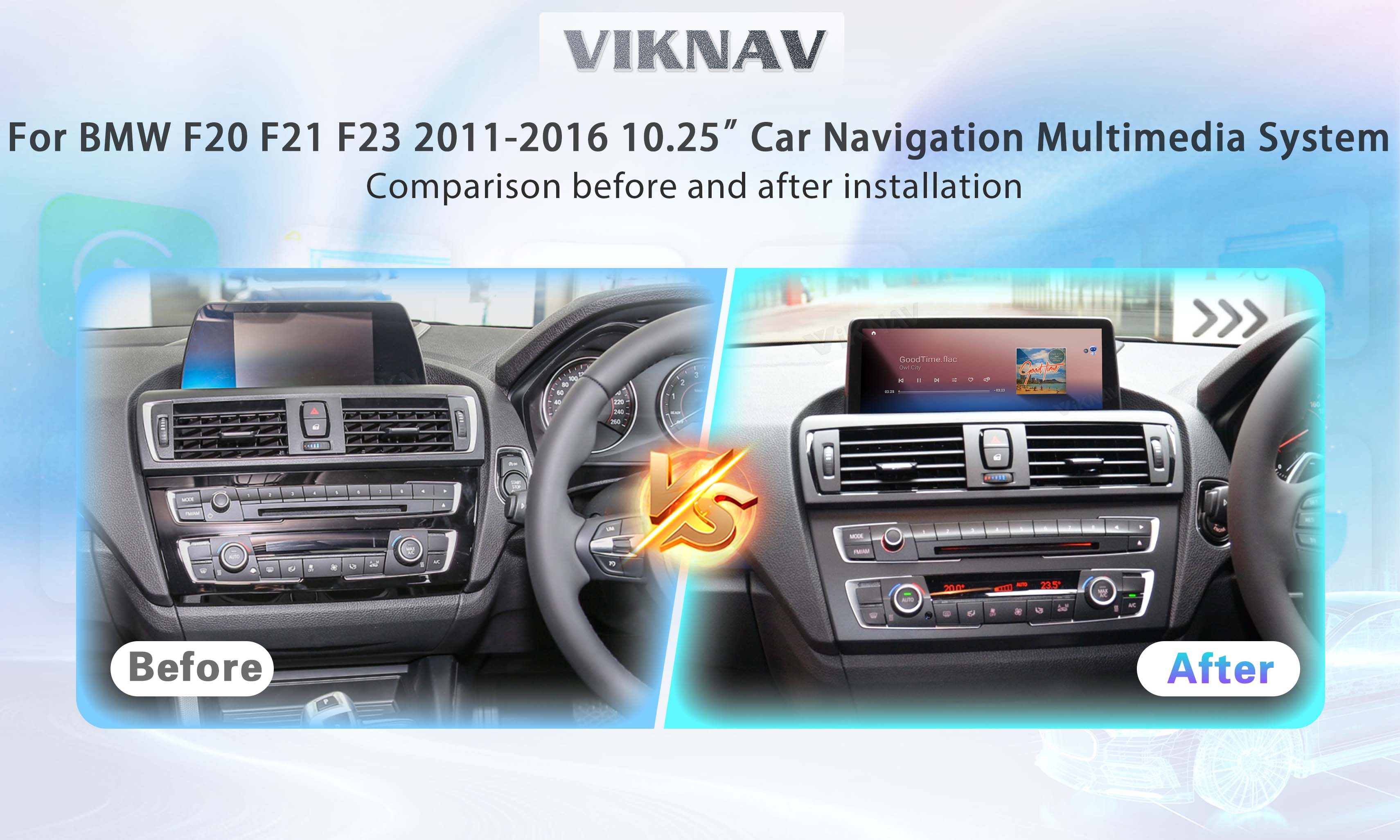 Viknav 10.25 inch Car Radio For BMW 1 Series 2 Series F20F21 F23 2011-16 RHD Wireless Carplay Navigation Multimedia 128G