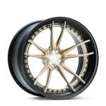 factory Customized brushed grey or bronze luxury 2 piece staggered alloy forged