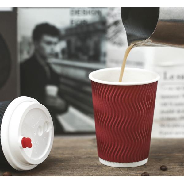 China Customized Printing 12oz 16oz Disposable Double Wall Coffee Paper Cup with Lid factory