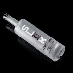 Cork Sealing Type 750ml 1000ml Frosted Decal Clear Flint Glass Bottle for Gin