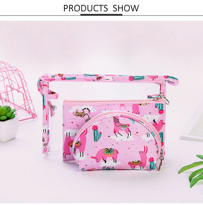 Custom Cute Cartoon Waterproof Polyester Cosmetic Bag Wash Bag