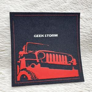 China Silk Printing Logo On Woven Label Clothes Accessories T Shirt Printing Stickers factory