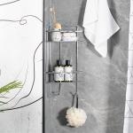 Effortless 2 Tiers Iron Wire Hanging Shower Organizer No Drilling Required