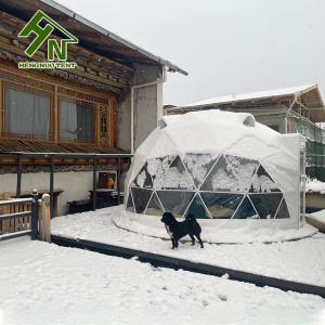 China White PVC Big Party Event Igloo Geodesic Dome Tent Install On The Snow factory