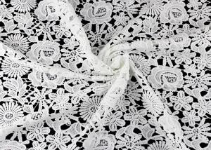 China Chemical Poly Milk Water Soluble Lace Fabric For Women Garment factory