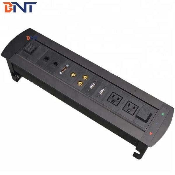 China USB / RJ45 / VGA Rotating Power Socket Tabletop Interconnect Box factory