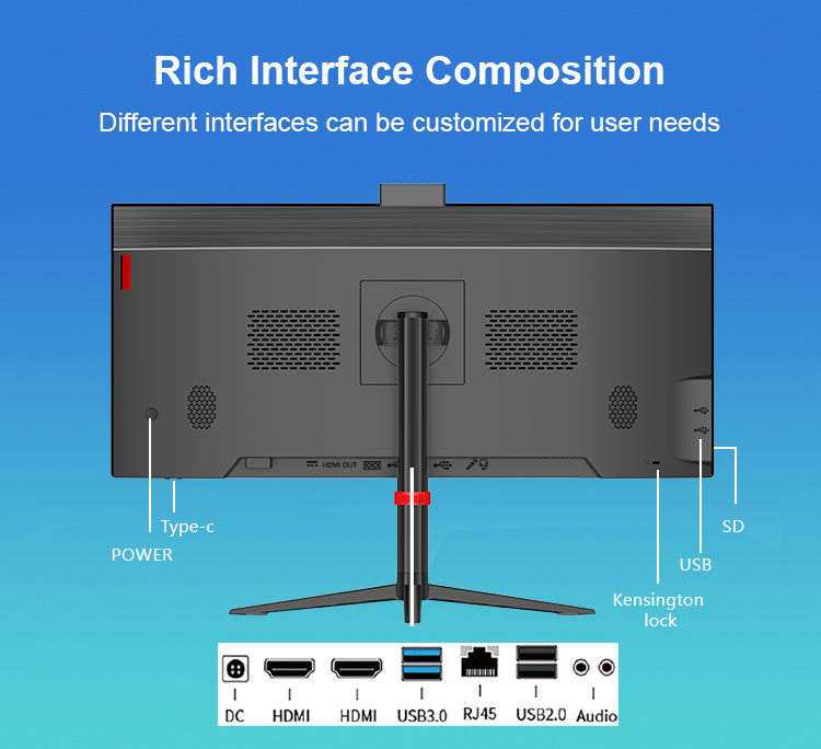 Widescreen 30inch AIO Gamer Laptops Desktops Curve Screen All In One PC Gaming Computer