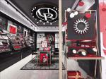Stoving Varnish Cosmetic Display Shelves Makeup Display Wall Units