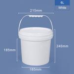 Bulk Big PP Plastic Food Storage Buckets 6 Litre 6000ml Red Yellow Translcuent