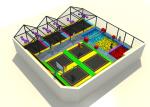 Commercial Soft Play Trampoline , Galvanized Steel Pipe Big Trampoline Park