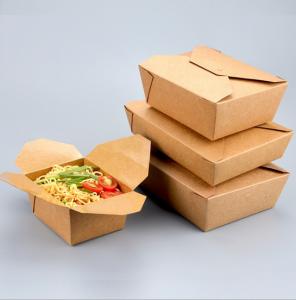 China disposable lunch box in kraft paper material food packing factory