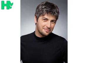 China Natural Black Layered Men Hair Wigs With Short Hair Bangs , Short Length factory