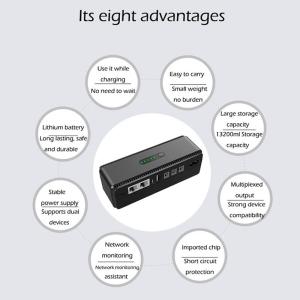China Mini Ups 12v 2a 18w 10400mah 20800mah Wifi Router Bms 5v 9v 12v Dc Output factory