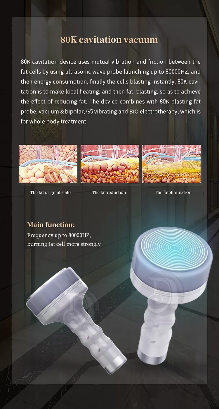 Portable Weight Loss Ultrasonic Vacuum System Rf Slimming Cavitation Machine 80k Lipo Laser