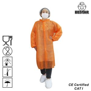 China Breathable Plus Size Disposable Lab Coat SPP 35g/M2 For Hygiene Industry factory