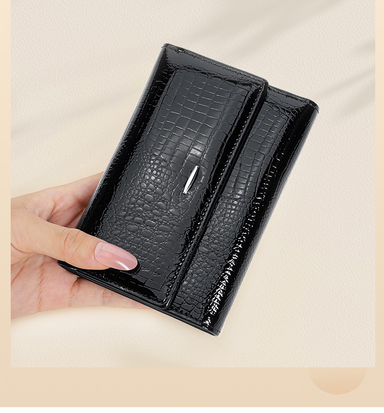 Customizable Ladies Anti-Theft Leather Wallet with Zipper Pocket and Card Holder