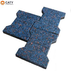 China Outdoor Interlocking Rubber Deck Paver Thick 20-50mm Soundproof factory