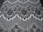Decorative Eyelash Nylon Lace Fabric Scalloped Yellow Polyamide for Night Dress