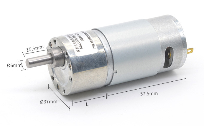 ASLONG JGB37-555 12/24V 10-1280RPM 550rpm High Torque Reduction Motor Mini DC Reduction Motor 37mm Small Motor