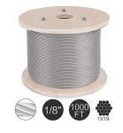 ISO14001 Certified Steel Wire Rope Deck Stainless Wire Rope 1/8" 3/16" 1/4" 1x19