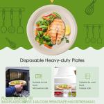 100% Compostable 10 Inch Paper Plates, Heavy Duty Paper Plates, Disposable