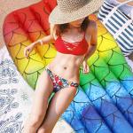 Colorful Inflatable Mermaid Tail Size 175*105cm Double Sided Printing