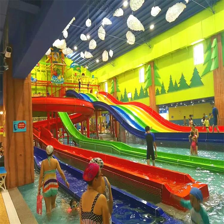 Adult Rainbow Fiberglass Water Slide For Resort Park
